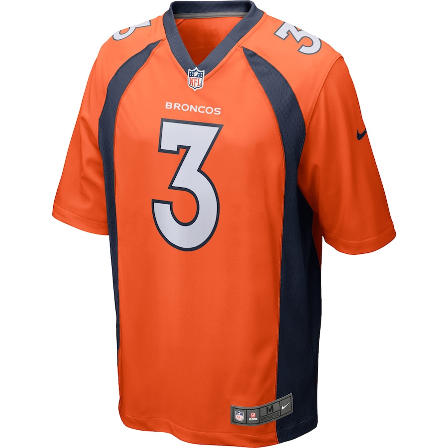 Denver Broncos Drew Lock Game Orange Football Jersey product image