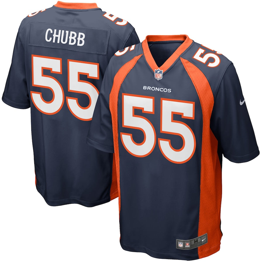 Denver Broncos Bradley Chubb Game Navy Football Jersey product image