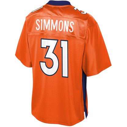 Denver Broncos Justin Simmons Pro Line Orange Football Jersey product image