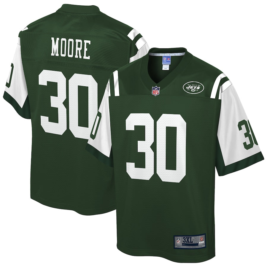 New York Jets Jalin Moore Pro Line Big & Tall Gotham Green Football Jersey product image