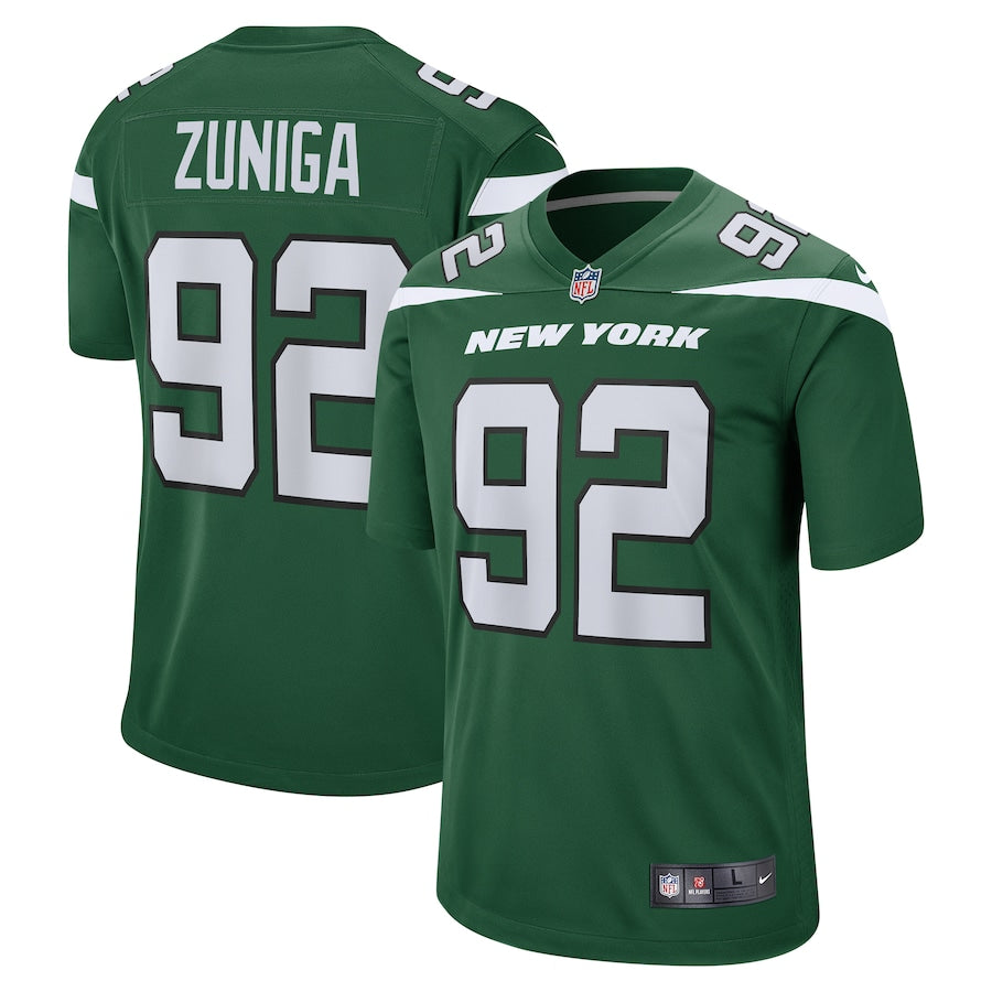 New York Jets Jabari Zuniga Game Gotham Green Football Jersey product image