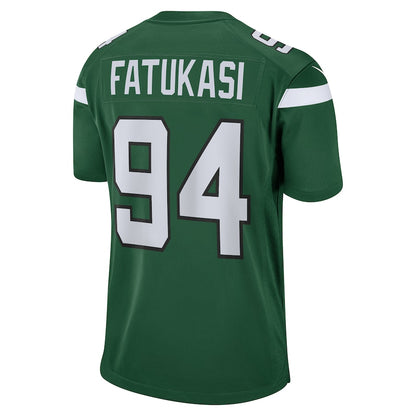 New York Jets Folorunso Fatukasi Game Gotham Green Football Jersey product image