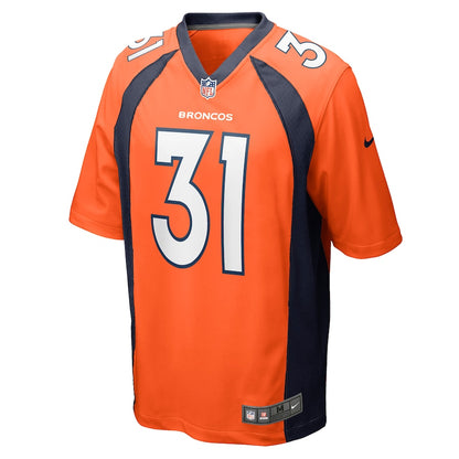 Denver Broncos Justin Simmons Game Orange Football Jersey product image