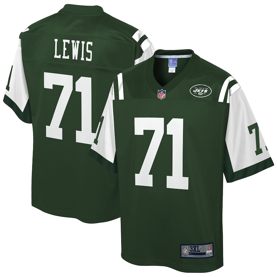 New York Jets Alex Lewis Pro Line Big & Tall Gotham Green Football Jersey product image