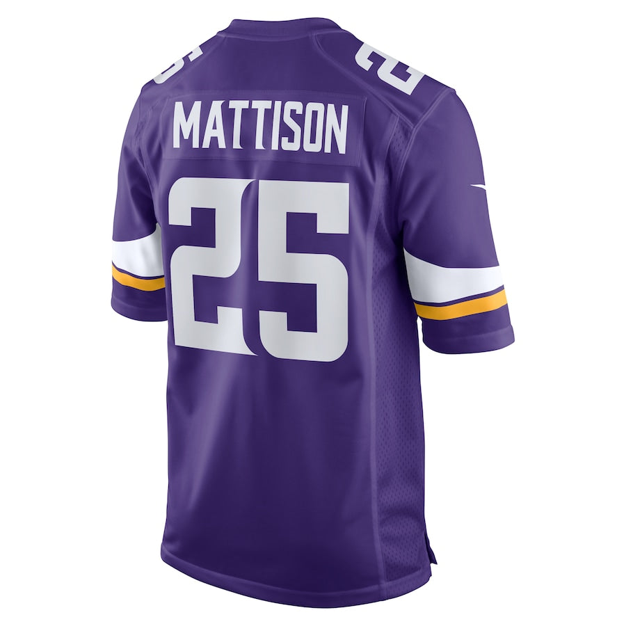 Minnesota Vikings Alexander Mattison Game Purple Football Jersey product image