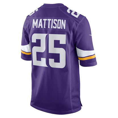 Minnesota Vikings Alexander Mattison Game Purple Football Jersey product image