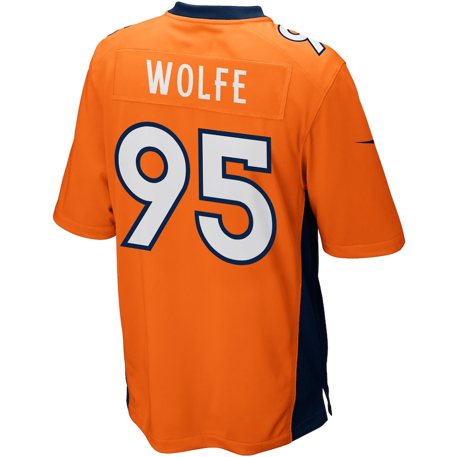 Denver Broncos Derek Wolfe Game Orange Football Jersey product image