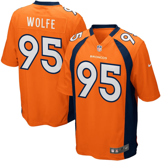 Denver Broncos Derek Wolfe Game Orange Football Jersey product image