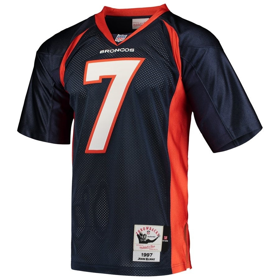 Denver Broncos John Elway 1997 Throwback Navy Football Jersey product image