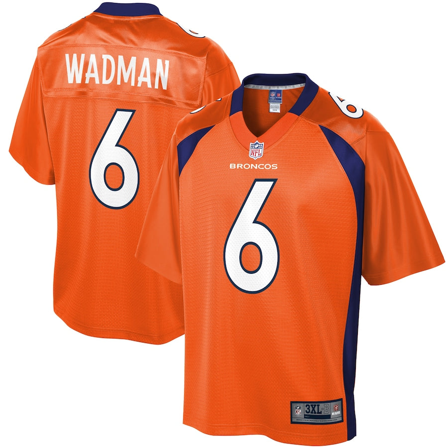 Denver Broncos Colby Wadman Pro Line Big & Tall Orange Football Jersey product image