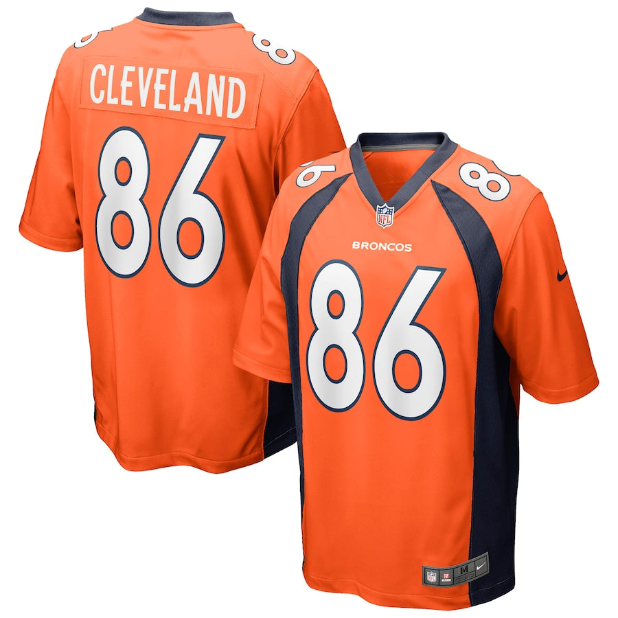 Denver Broncos Tyrie Cleveland Game Orange Football Jersey product image