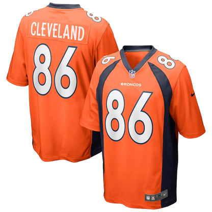 Denver Broncos Tyrie Cleveland Game Orange Football Jersey product image