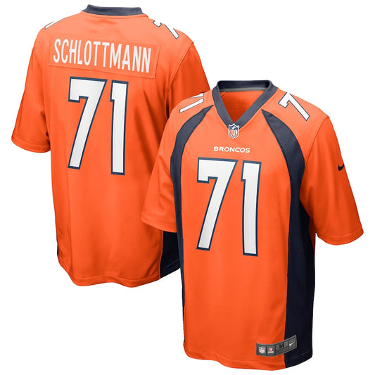 Denver Broncos Austin Schlottmann Game Orange Football Jersey product image