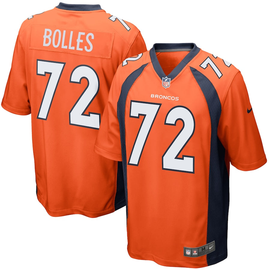 Denver Broncos Garett Bolles Game Orange Football Jersey product image
