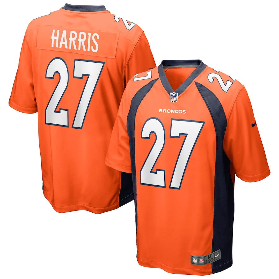 Denver Broncos Davontae Harris Game Orange Football Jersey product image