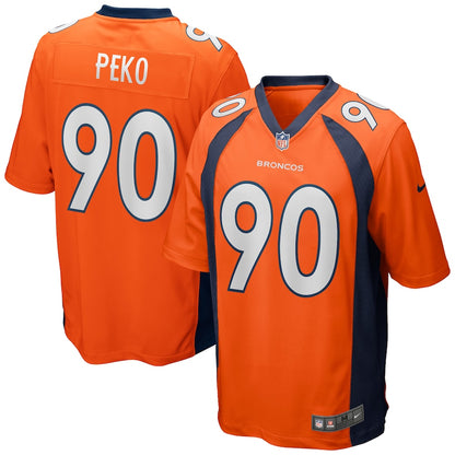 Denver Broncos Kyle Peko Game Orange Football Jersey product image