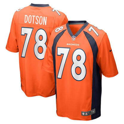 Denver Broncos Demar Dotson Game Orange Football Jersey product image