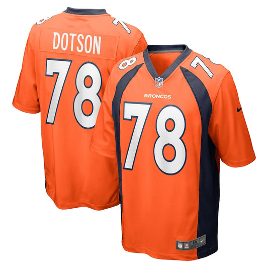 Denver Broncos Demar Dotson Game Orange Football Jersey product image