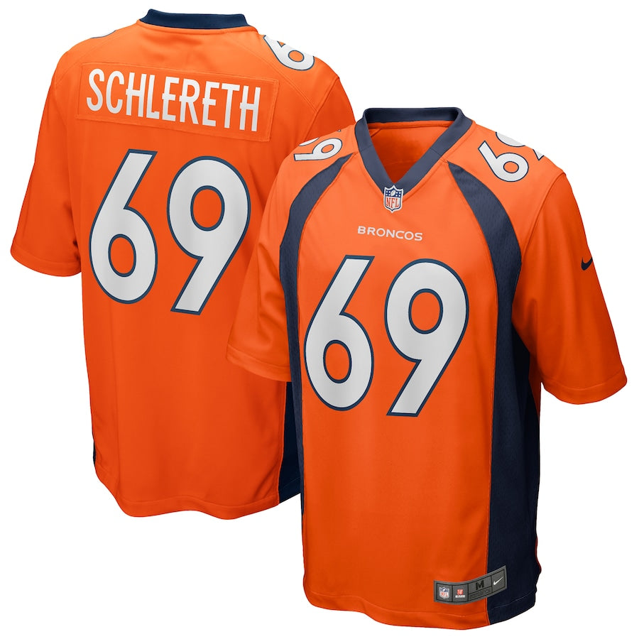 Denver Broncos Mark Schlereth Game Orange Football Jersey product image