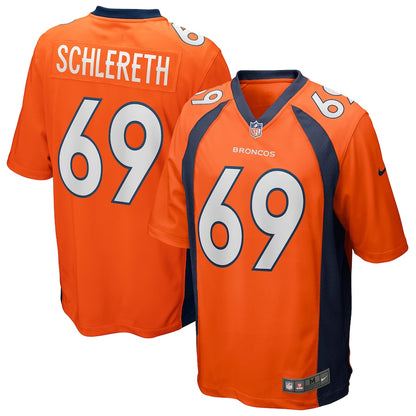 Denver Broncos Mark Schlereth Game Orange Football Jersey product image