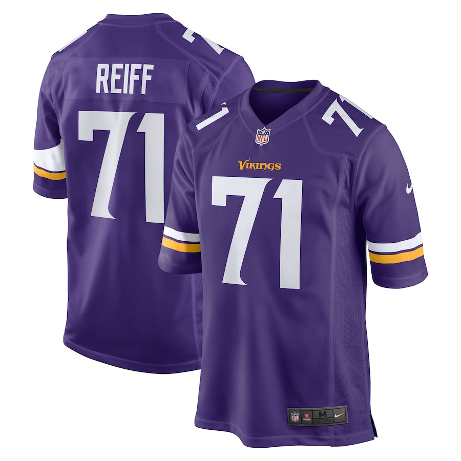 Minnesota Vikings Riley Reiff Game Purple Football Jersey product image