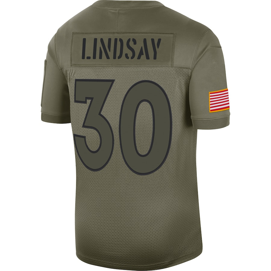 Denver Broncos Phillip Lindsay Limited Salute To Service Olive Football Jersey product image