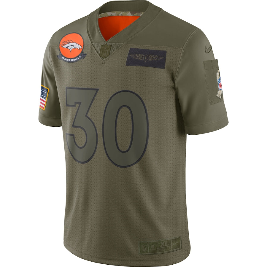 Denver Broncos Phillip Lindsay Limited Salute To Service Olive Football Jersey product image