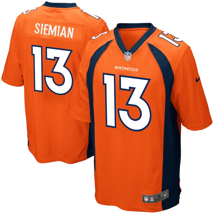Denver Broncos Trevor Siemian Game Orange Football Jersey product image