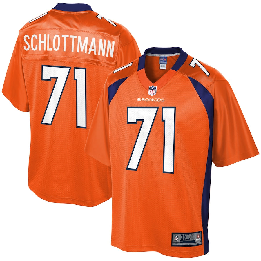 Denver Broncos Austin Schlottmann Pro Line Big & Tall Orange Football Jersey product image