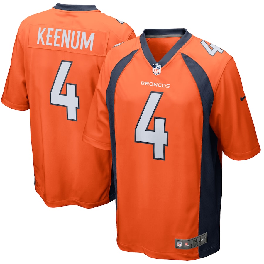 Denver Broncos Case Keenum Game Orange Football Jersey product image