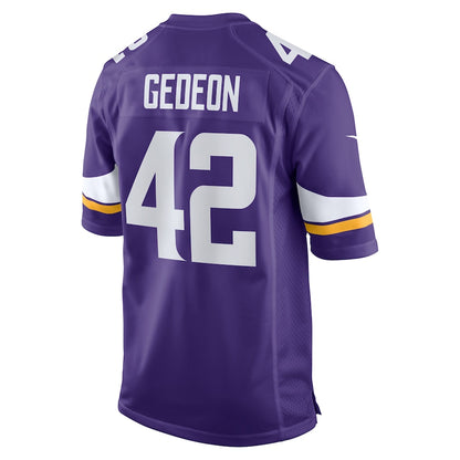 Minnesota Vikings Ben Gedeon Game Purple Football Jersey product image