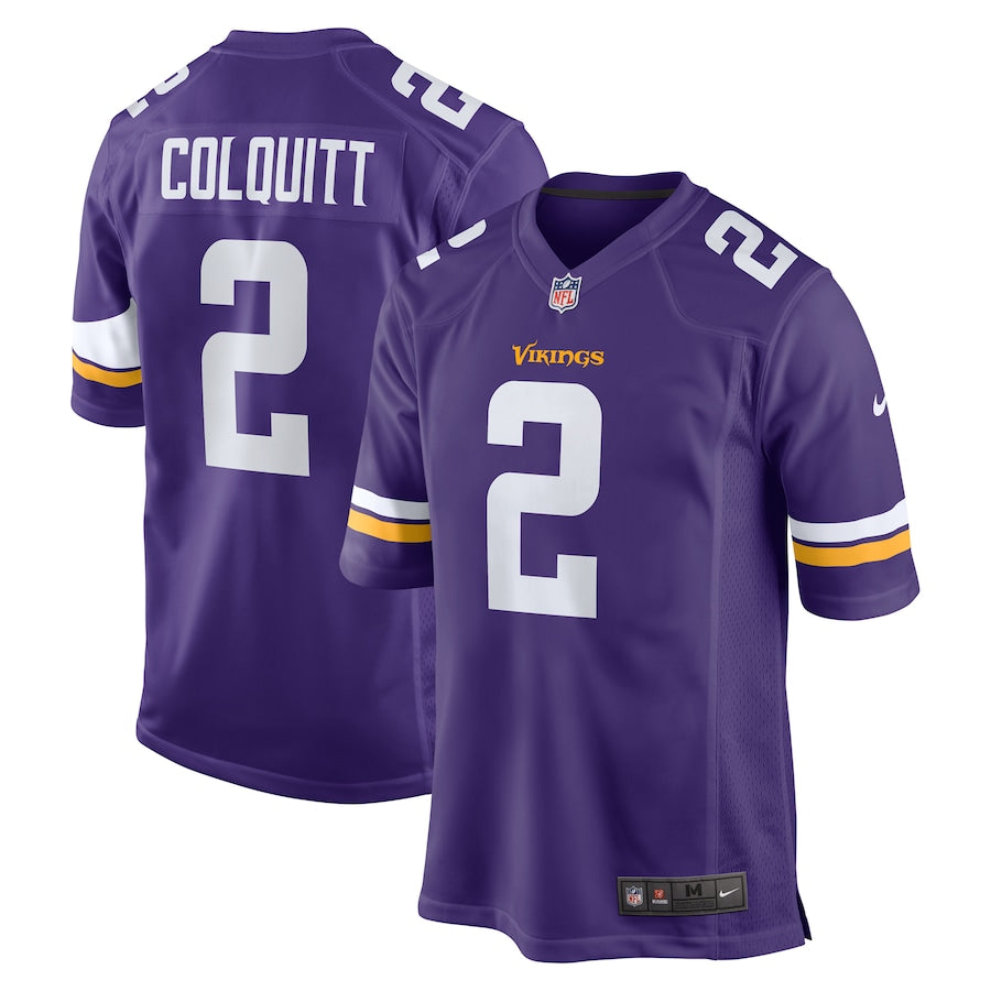 Minnesota Vikings Britton Colquitt Game Purple Football Jersey product image