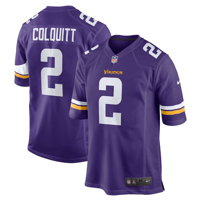Minnesota Vikings Britton Colquitt Game Purple Football Jersey product image