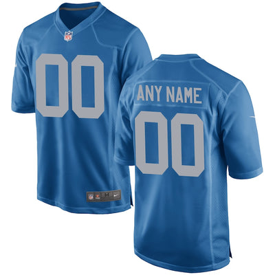 Detroit Lions Blue Custom Throwback Game Blue Football Jersey product image