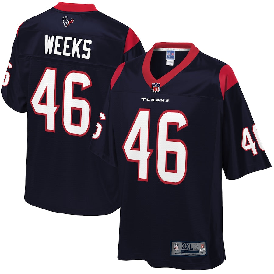 Houston Texans Jon Weeks Pro Line Big & Tall Navy Football Jersey product image