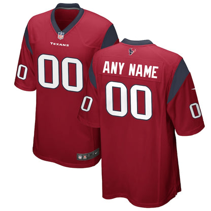 Houston Texans Red Custom Alternate Game Red Football Jersey product image