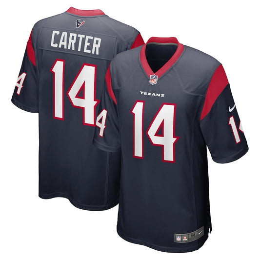 Houston Texans Deandre Carter Game Navy Football Jersey product image