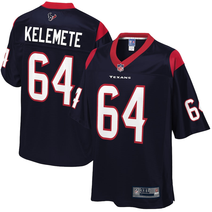 Houston Texans Senio Kelemete Pro Line Big & Tall Team Color Navy Football Jersey product image