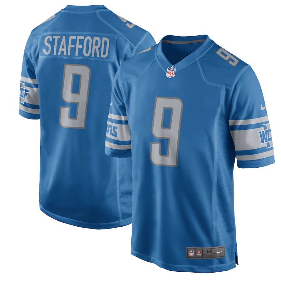 Detroit Lions Matthew Stafford 2017 Game Blue Football Jersey product image