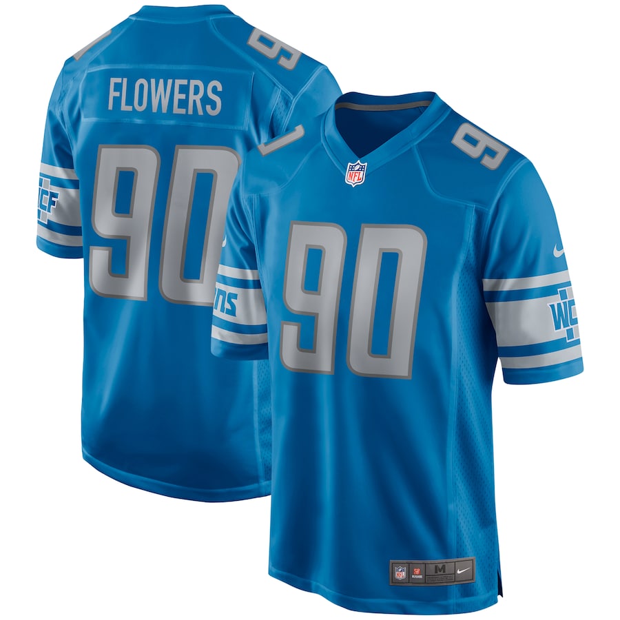 Detroit Lions Trey Flowers Game Blue Football Jersey product image
