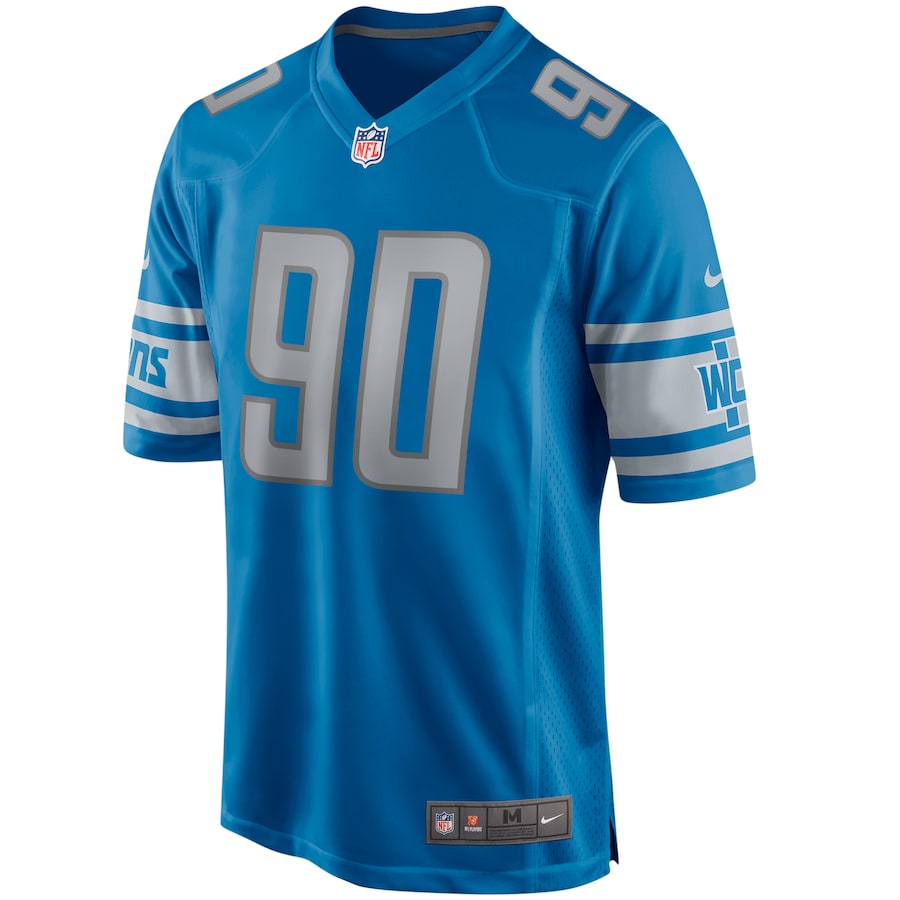 Detroit Lions Trey Flowers Game Blue Football Jersey product image