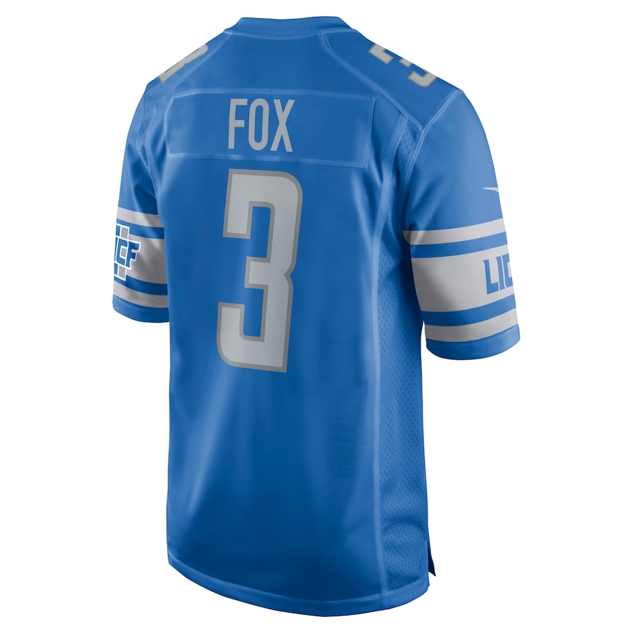 Detroit Lions Jack Fox Game Blue Football Jersey product image