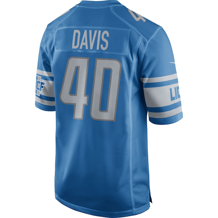 Detroit Lions Jarrad Davis Game Blue Football Jersey product image