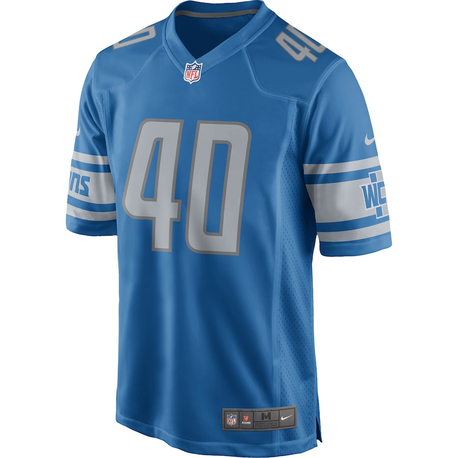 Detroit Lions Jarrad Davis Game Blue Football Jersey product image