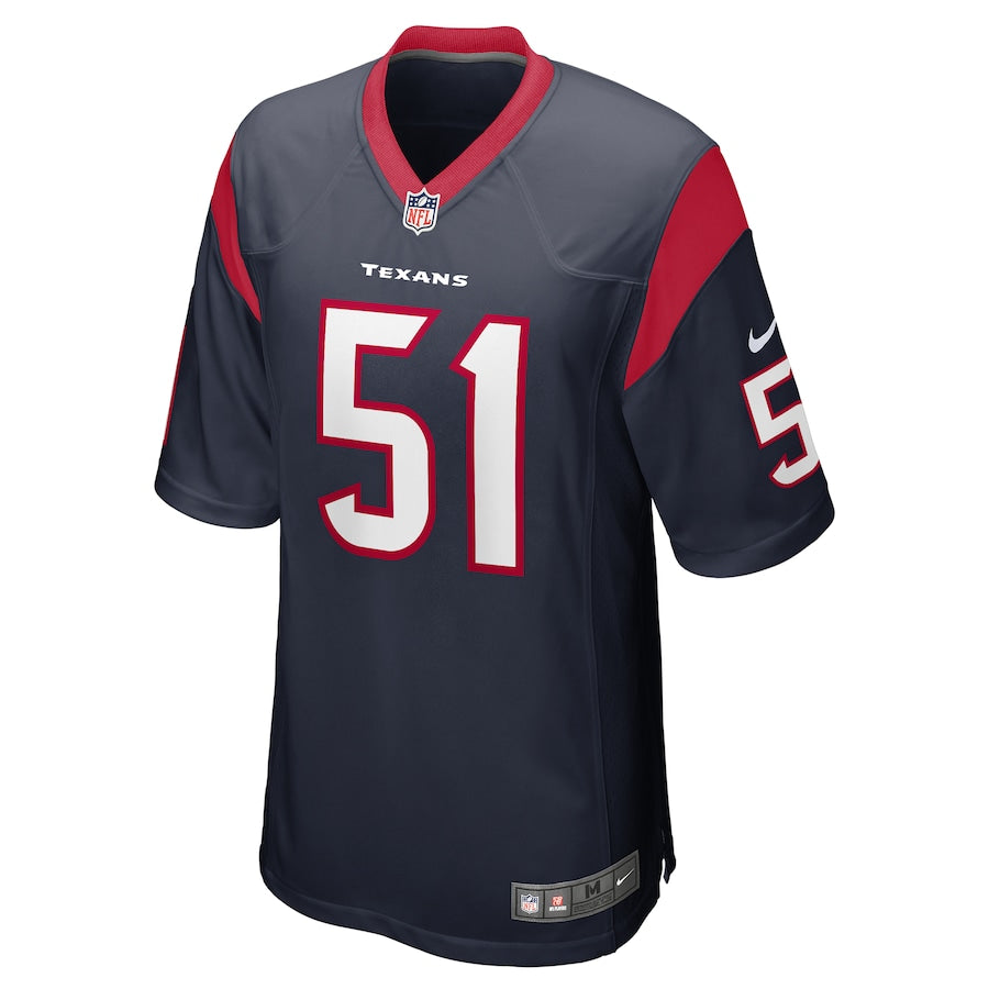 Houston Texans Dylan Cole Game Navy Football Jersey product image
