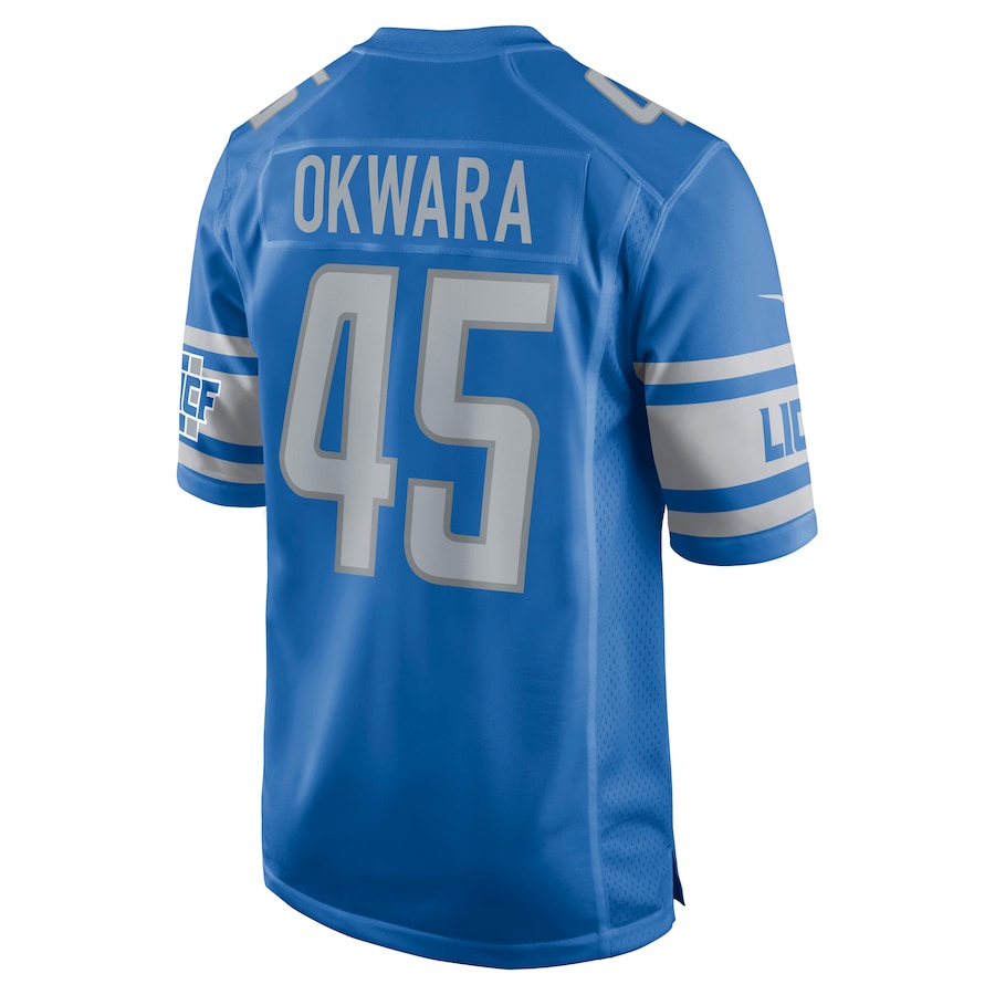 Detroit Lions Julian Okwara Game Blue Football Jersey product image
