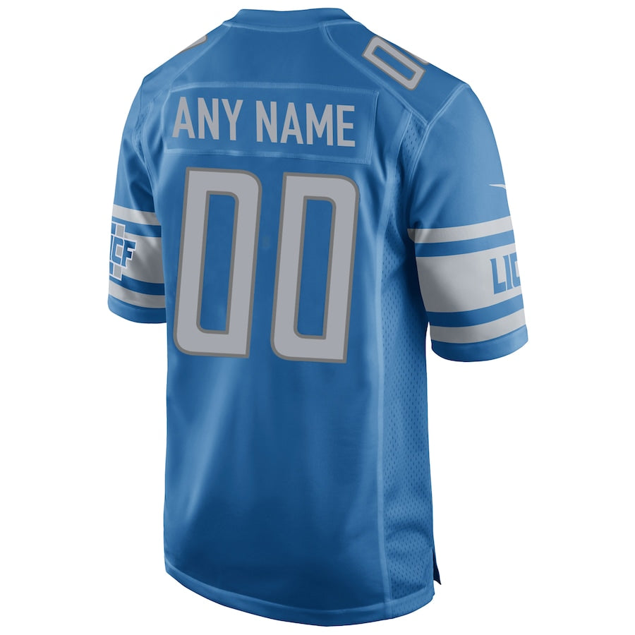 Detroit Lions Blue Custom Game Blue Football Jersey product image