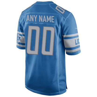 Detroit Lions Blue Custom Game Blue Football Jersey product image