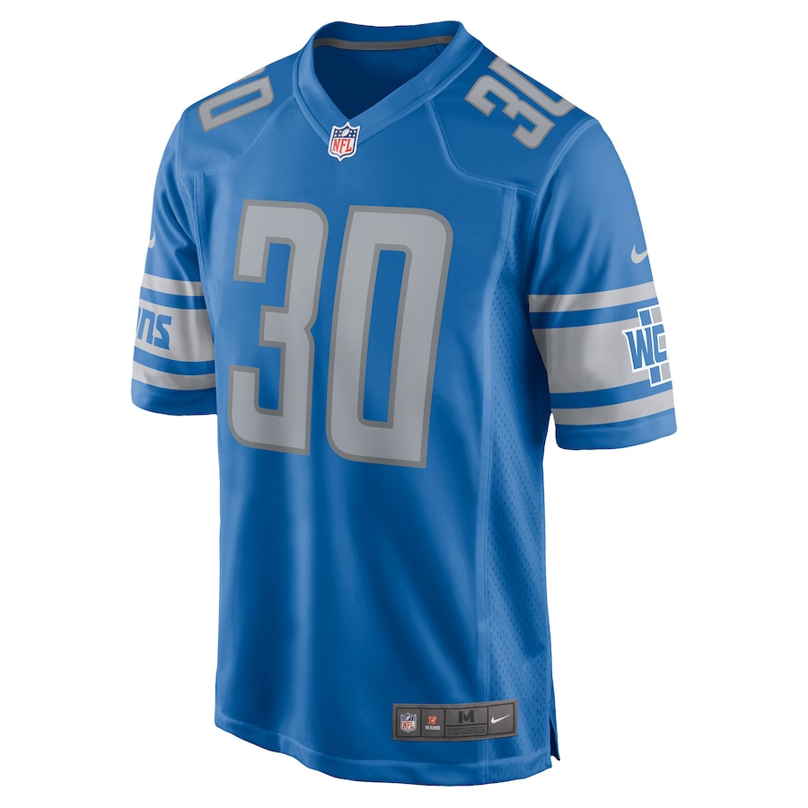 Detroit Lions Jeff Okudah Game Blue Football Jersey product image