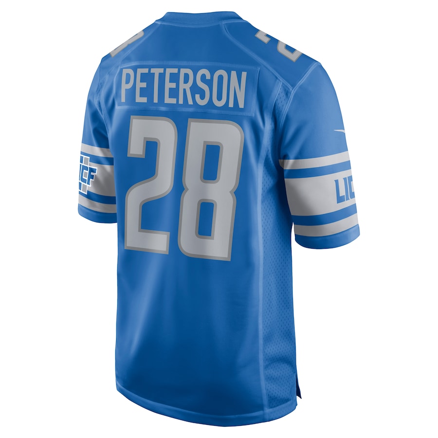 Detroit Lions Adrian Peterson Game Blue Football Jersey product image